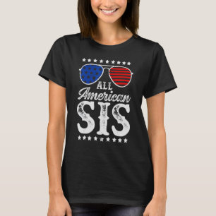 T-shirt Tous les Américains Sis Quart Juillet 4 Matching F