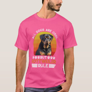 T-shirt TOUS LES CHIENS SONT COOL, MAIS ROTTIES RÈGLE Funn