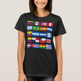 T-shirt Tous les drapeaux latino-américains Patrimoine his