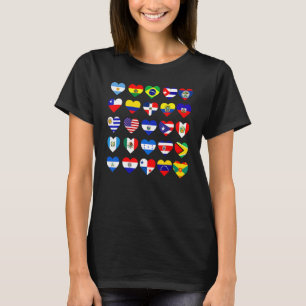 T-shirt Tous les drapeaux latino-américains Pays Hérita hi