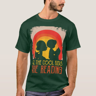 T-shirt Tous Les Enfants Cool Lisent Livre Vintage Reto Su