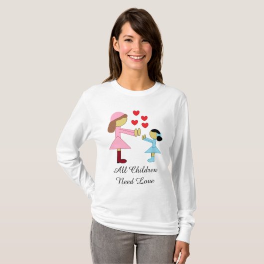 T-shirt Tous les enfants ont besoin d'amour : blanc (Devant entier)