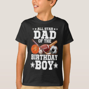 T-shirt Tous Les Étoiles Papa De L'Anniversaire Boy Basket