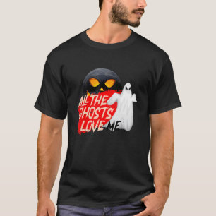 T-shirt TOUS LES FANTÔMES M'AIMENT avec la lune effrayante