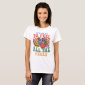 T-shirt Tous les Feels Citation, Retro Smiley Visages, Pos (Devant entier)