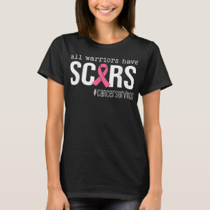 T-shirt tous les guerriers ont des cicatrices rose ruban c