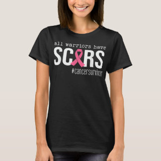 T-shirt tous les guerriers ont des cicatrices rose ruban c