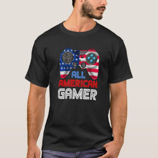 T-shirt Tous les jeux vidéo patriotiques américains Gamer