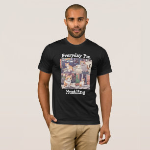 T-shirt Tous les jours, je suis Hustling cat