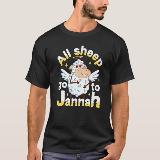 T-shirt Tous les moutons vont à Jannah Eid Al Adha Moubara (Devant)
