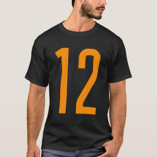T-shirt Tous les Sports Fan Favori Orange Numéro #12 Jerse
