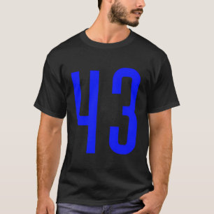 T-shirt Tous les Sports Fan Favorite Blue Numéro #43 Jerse