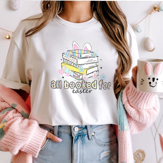 T-shirt Tous Réservé pour Pâques Tee; Joli livre Bunny Lov
