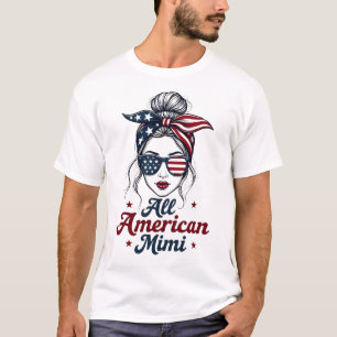 T-shirt Tout à fait américain Mimi Vintage Patriotique Chi