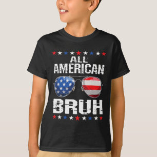 T-shirt Tout Américain Bruh 4 Juillet Garçons Patriotique