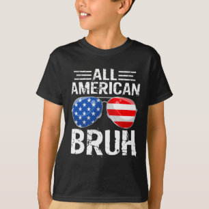 T-shirt Tout Américain Bruh Joyeux 14 Juillet Garçons Patr
