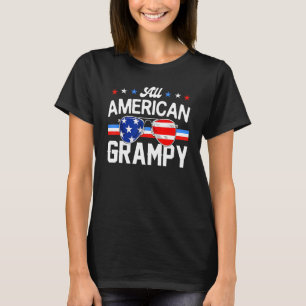 T-shirt Tout américain Grampy 4 juillet Famille Lunettes d