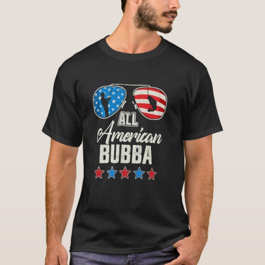 T-shirt Tout américain pêche Bubba 4 juillet drapeau améri (Devant)