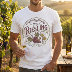 T-shirt Tout Arrive Pour Un Pun Sur Le Vin De Riesling Mil