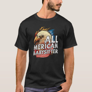 T-shirt Tout Baby-sitter Américain 4 Juillet Aigle Drapeau