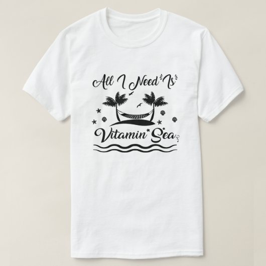 T-shirt Tout Ce Dont J'Ai Besoin C'Est Vacances Plage D'Ét (Design devant)