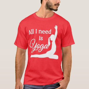 T-shirt Tout ce dont j'ai besoin c'est Yoga White Cyan
