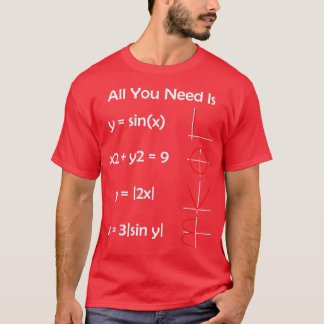 T-shirt Tout Ce Dont Vous Avez Besoin Est LoVE Funny Math 