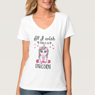 T-shirt Tout ce que je souhaite est une Licorne