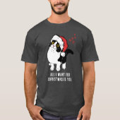 T-shirt Tout ce que je veux pour chat de Noël (Devant)