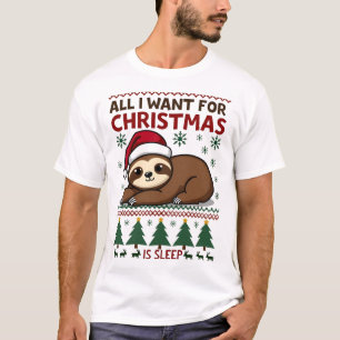 T-shirt Tout ce que je veux pour Noël, c'est dormir - Funn
