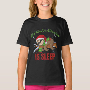 T-shirt Tout Ce Que Je Veux Pour Noël, C'Est Le Sommeil De