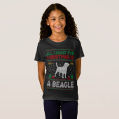 T-Shirt Tout Ce Que Je Veux Pour Noël, C'Est Un Chien Beag (Devant entier)