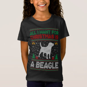T-Shirt Tout Ce Que Je Veux Pour Noël, C'Est Un Chien Beag