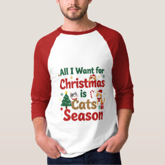 T-shirt Tout ce que je veux pour Noël Chats