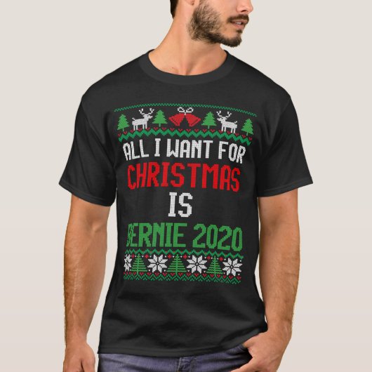 T-shirt Tout ce que je veux pour Noël est Bernie 2020 Bern (Devant)