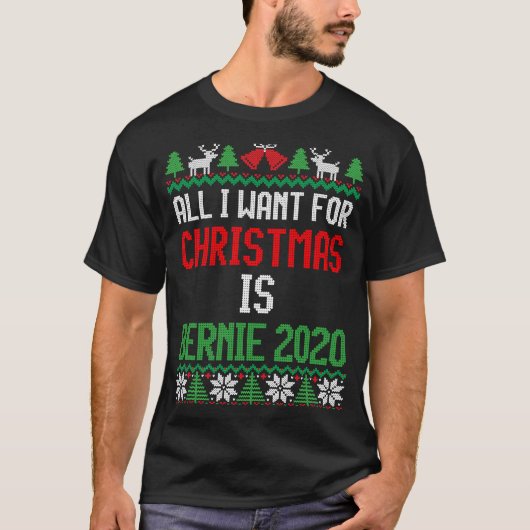 T-shirt Tout ce que je veux pour Noël est Bernie 2020 Bern (Devant)