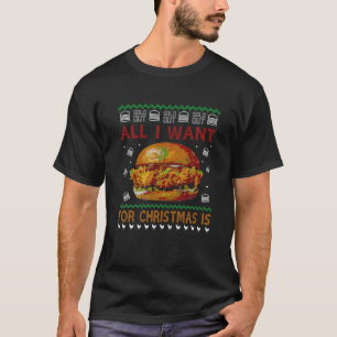 T-shirt Tout Ce Que Je Veux Pour Noël Est Sandwich Au Poul