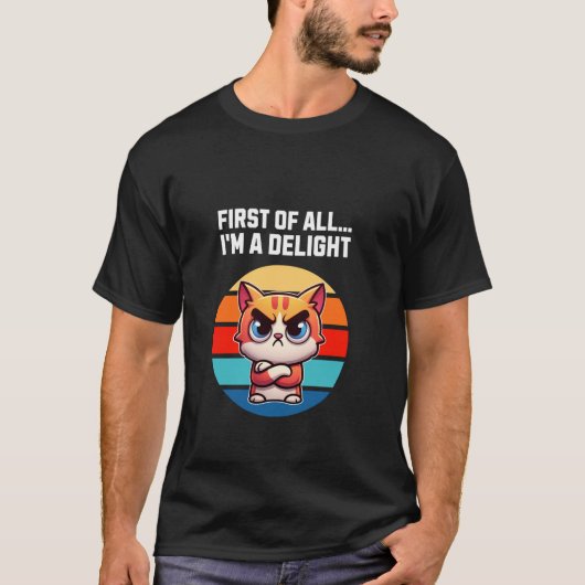 T-shirt Tout d'abord, je suis un chat en colère hommes Sar (Devant)