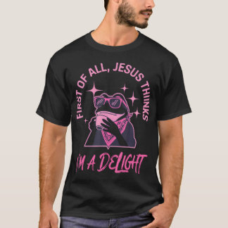 T-shirt Tout d'abord Jésus pense que JE SUIS une grenouill
