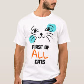 T-shirt Tout d'abord, les chats - mignon chat visage Tee (Devant)