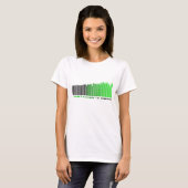 T-shirt Tout est musique Citation vert Code barre Equalize (Devant entier)