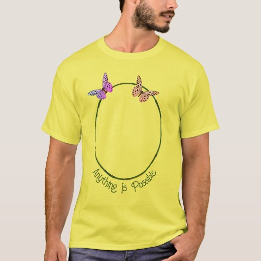 T-shirt Tout Est Possible Fleurs Primrose Papillon (Devant)
