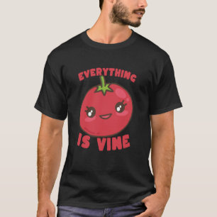 T-shirt Tout est Tomate de Vigne Kawaii Mignon Drôle Long