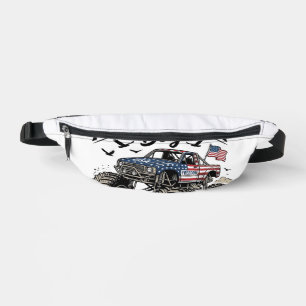 T-Shirt Tout Garçon Américain Camion Monstre Patri