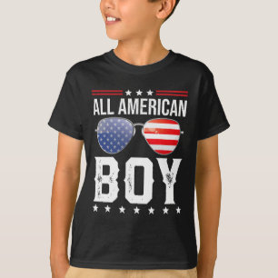 T-shirt Tout Garçon Américain Famille Correspondante Quatr