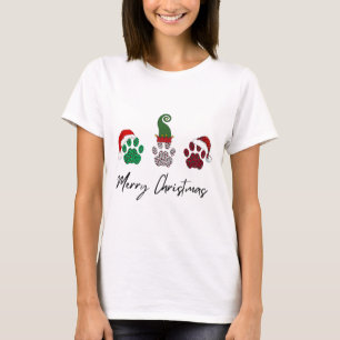 T-shirt Tout italien Greyhound Joyeux Noël Paw P