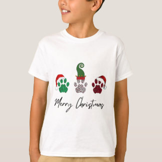 T-shirt Tout italien Greyhound Joyeux Noël Paw P