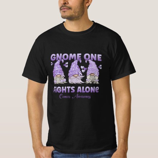 T-shirt Tout le cancer Lavender Ribbon Gnome (Devant)