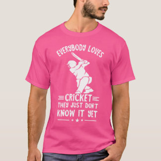 T-shirt Tout Le Monde Aime Le Cricket Batsman Cricketer Cr