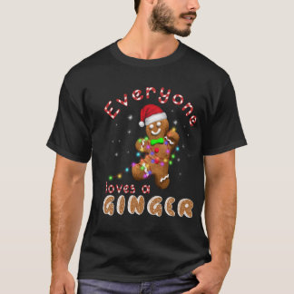 T-shirt Tout Le Monde Aime Le Ginger Funny Gingerbread Noë